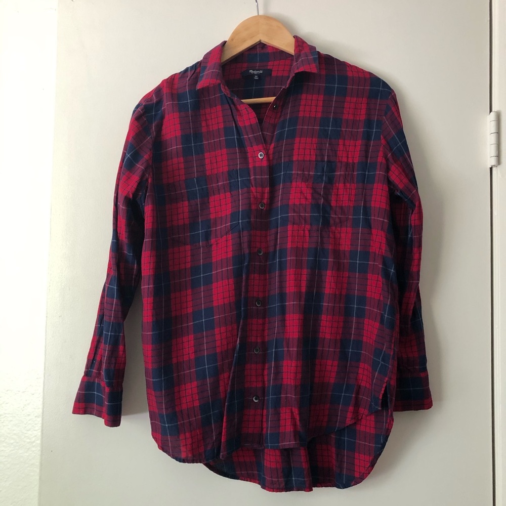 Madewell plaid boyfriend shirt